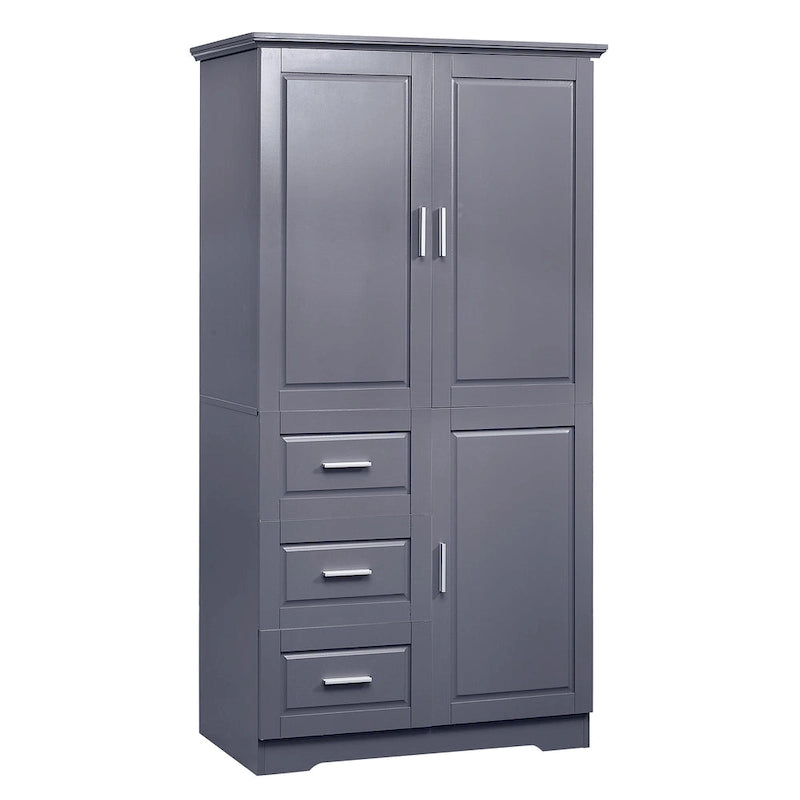Armoire de rangement haute et large avec portes pour salle de bain/bureau