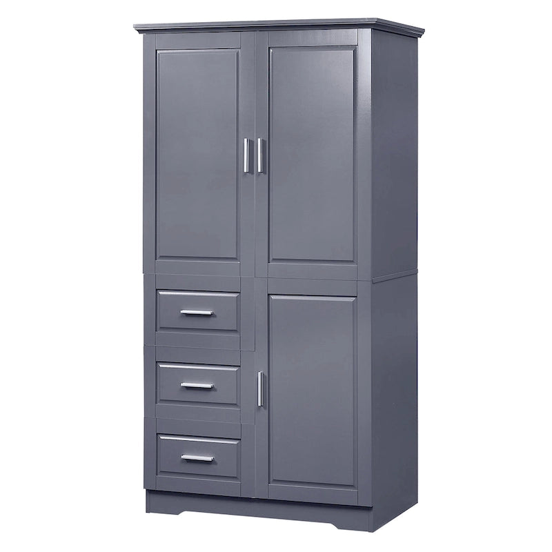 Armoire de rangement haute et large avec portes pour salle de bain/bureau