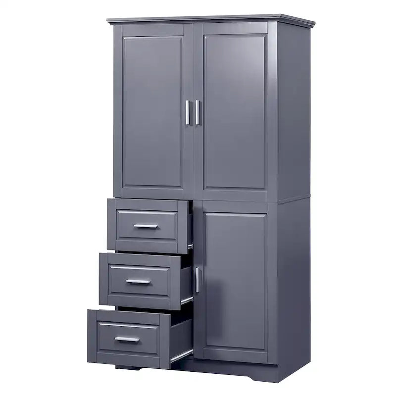 Armoire de rangement haute et large avec portes pour salle de bain/bureau