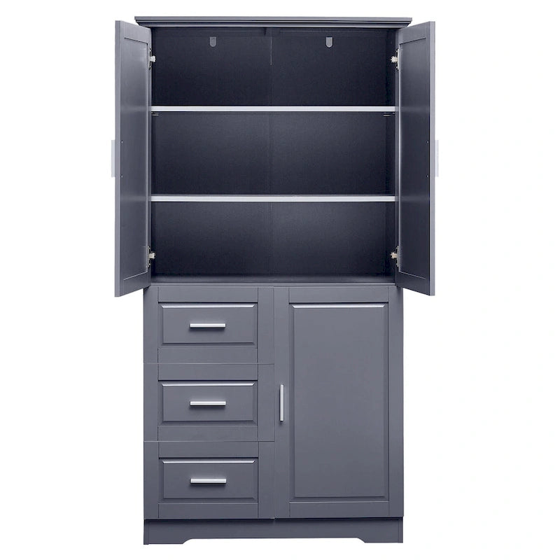 Armoire de rangement haute et large avec portes pour salle de bain/bureau