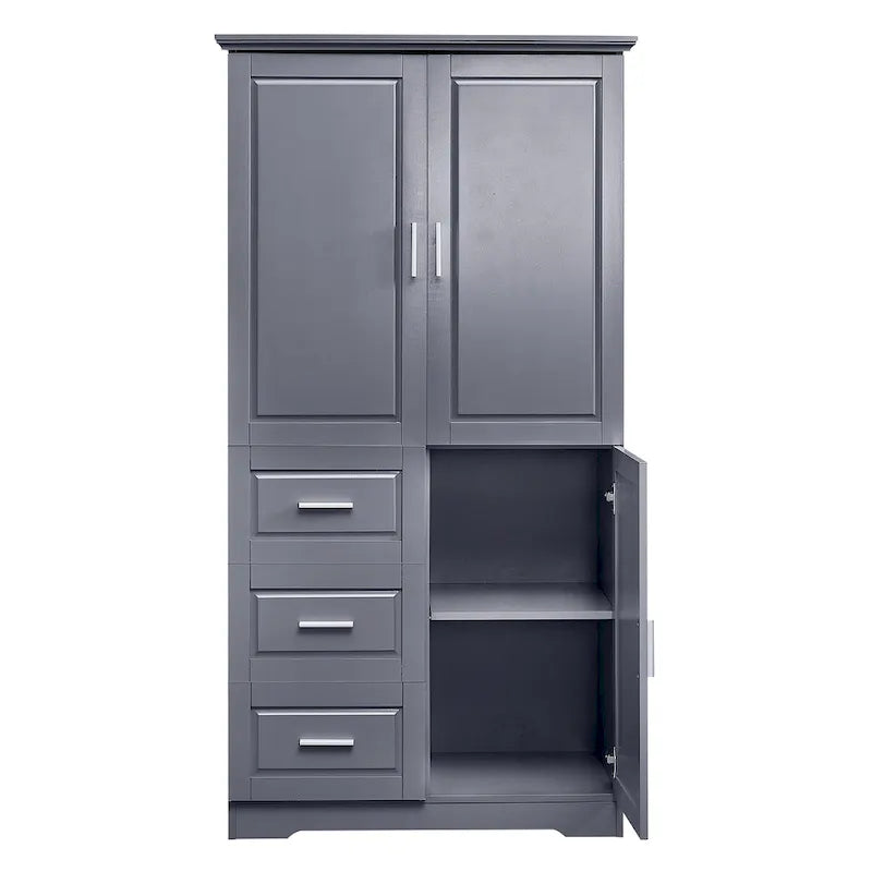 Armoire de rangement haute et large avec portes pour salle de bain/bureau