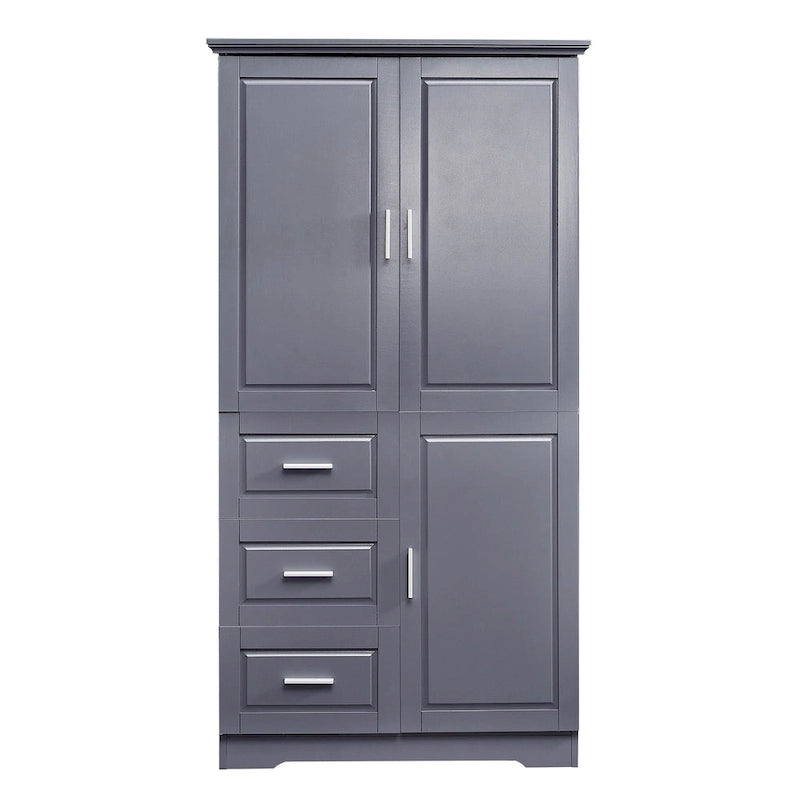 Armoire de rangement haute et large avec portes pour salle de bain/bureau