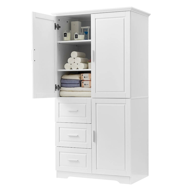 Armoire de rangement haute et large avec portes pour salle de bain/bureau