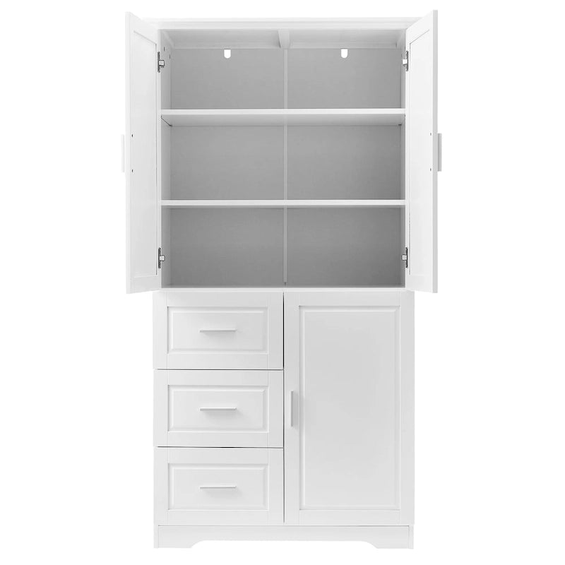 Armoire de rangement haute et large avec portes pour salle de bain/bureau