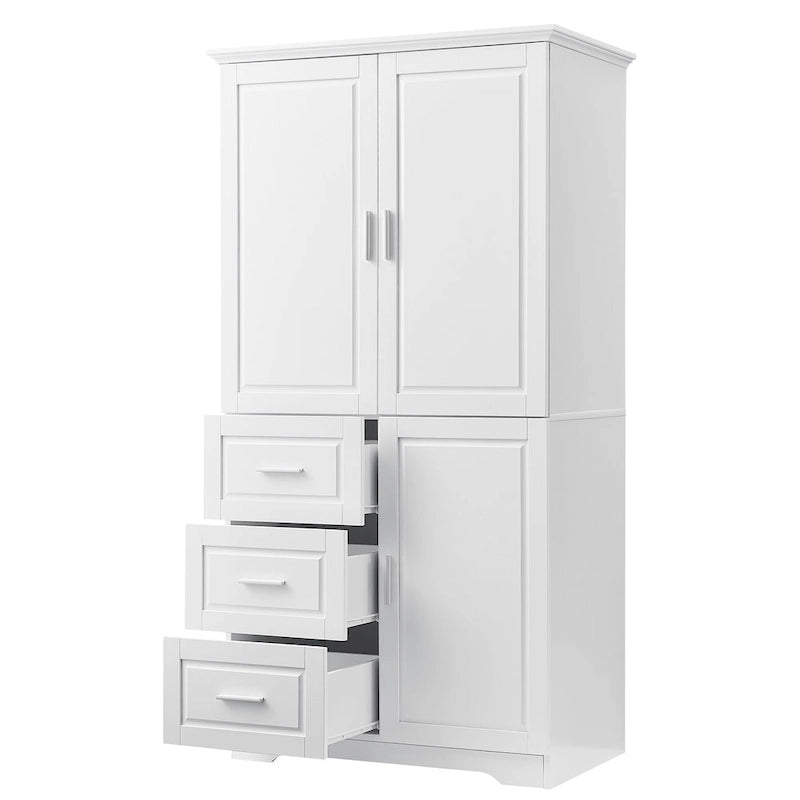 Armoire de rangement haute et large avec portes pour salle de bain/bureau