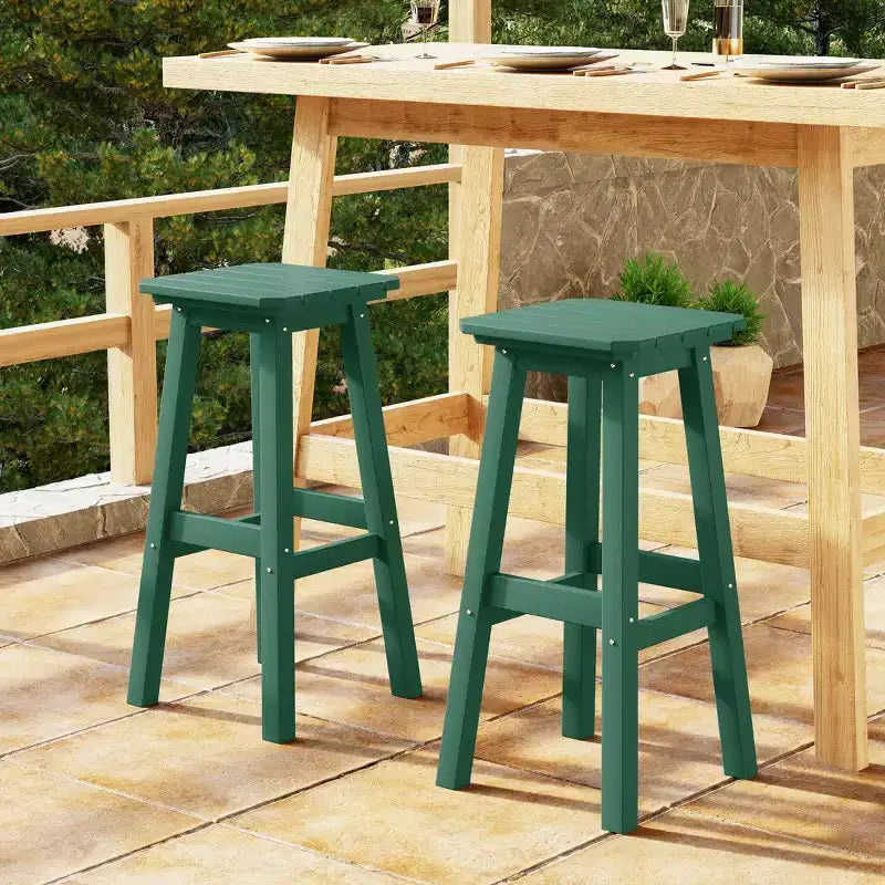 WestinTrends Malibu 29 Tabouret de bar d'extérieur sans dossier carré en HDPE résistant aux intempéries (lot de 2)