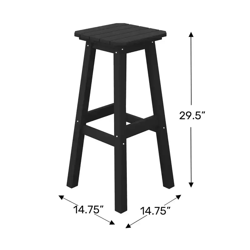 WestinTrends Malibu 29 Tabouret de bar d'extérieur sans dossier carré en HDPE résistant aux intempéries (lot de 2)