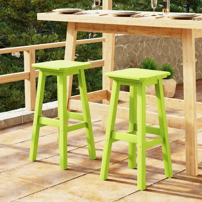 WestinTrends Malibu 29 Tabouret de bar d'extérieur sans dossier carré en HDPE résistant aux intempéries (lot de 2)