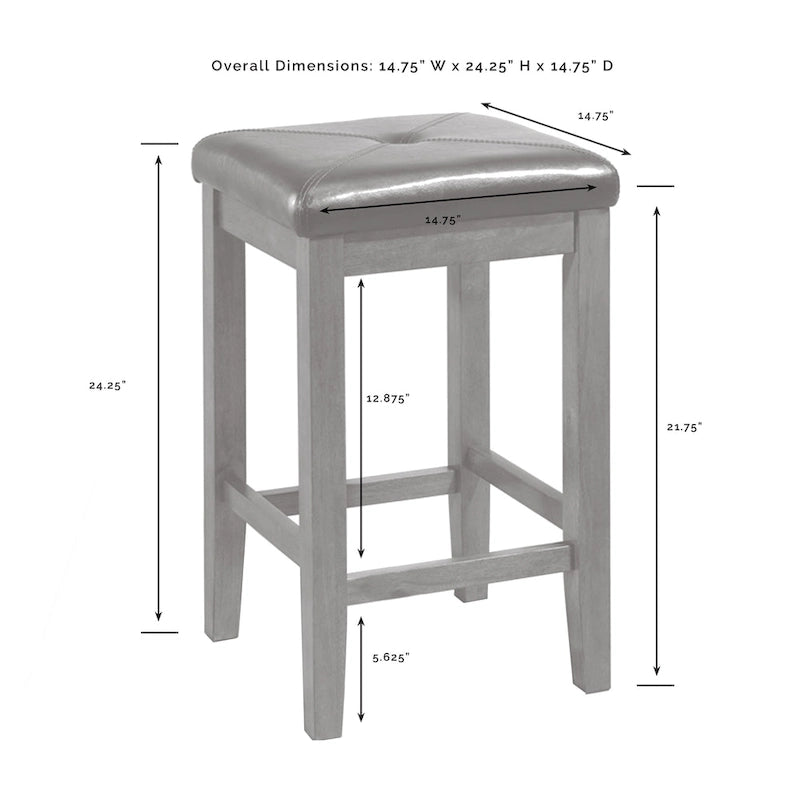 Îlot de cuisine Crosley Bartlett Wood Top avec tabourets carrés rembourrés - 50p x 42l x 36h