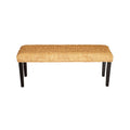 Banc d'intérieur M4H Valencia en bois massif et jacinthe d'eau naturelle