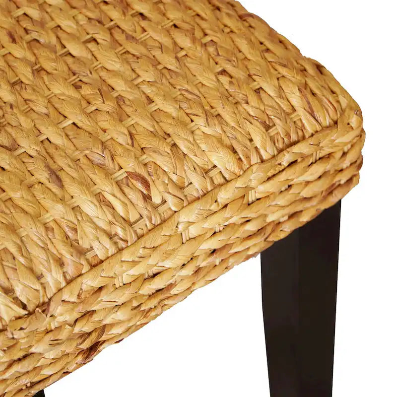 Banc d'intérieur M4H Valencia en bois massif et jacinthe d'eau naturelle