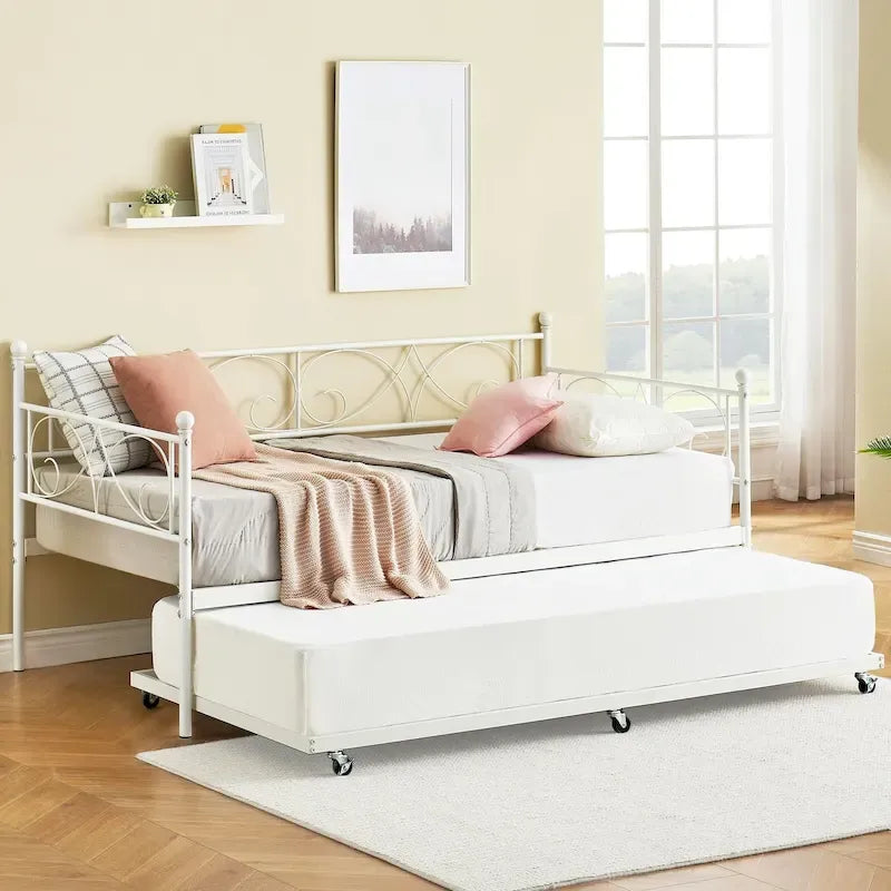 Lit de repos double avec lit gigogne escamotable