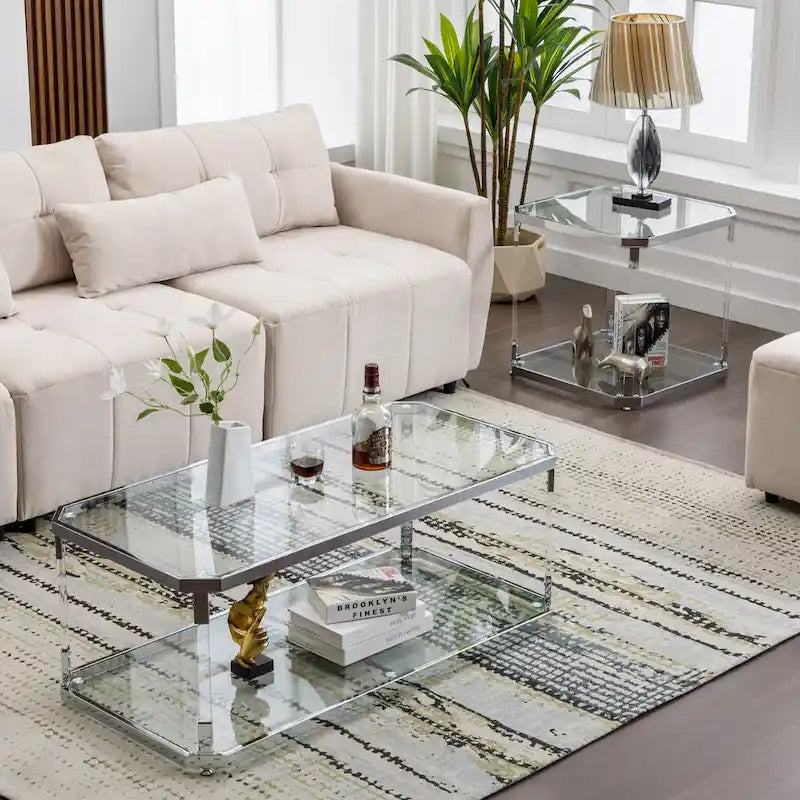 Tables basses en verre 112 cm