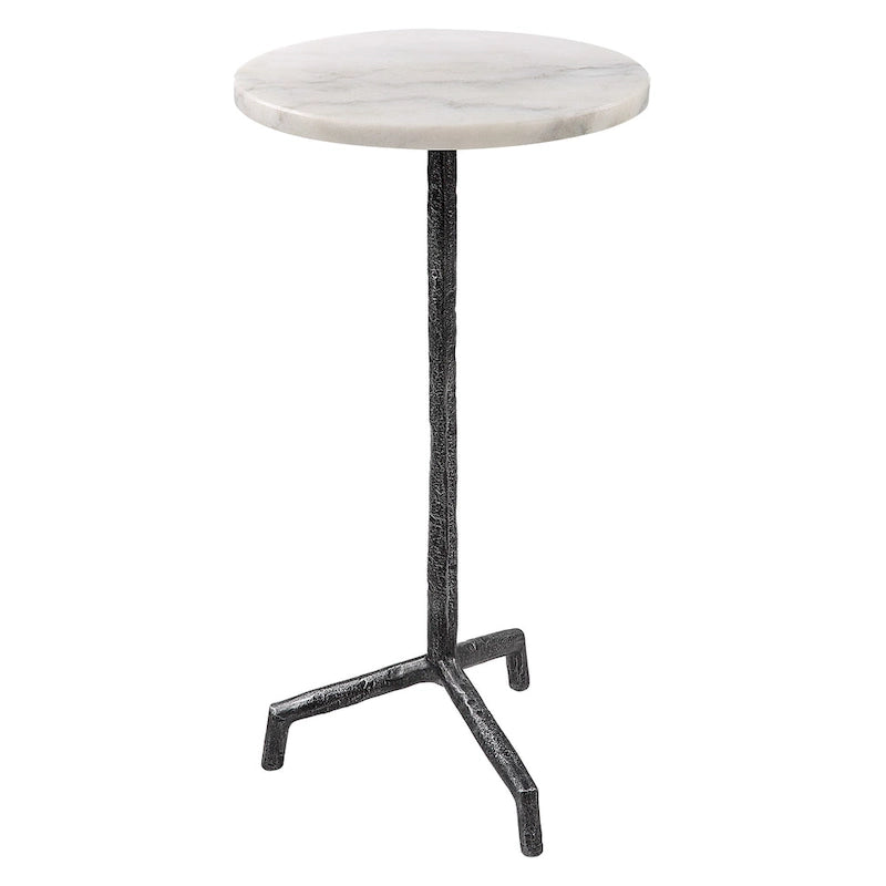 Guéridon Uttermost Puritan en Marbre Blanc - 12 L X 23.5 H X 12 P (po)