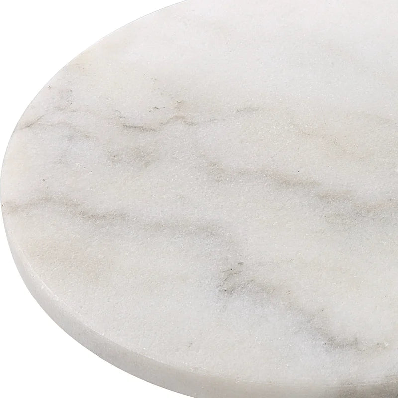 Guéridon Uttermost Puritan en Marbre Blanc - 12 L X 23.5 H X 12 P (po)