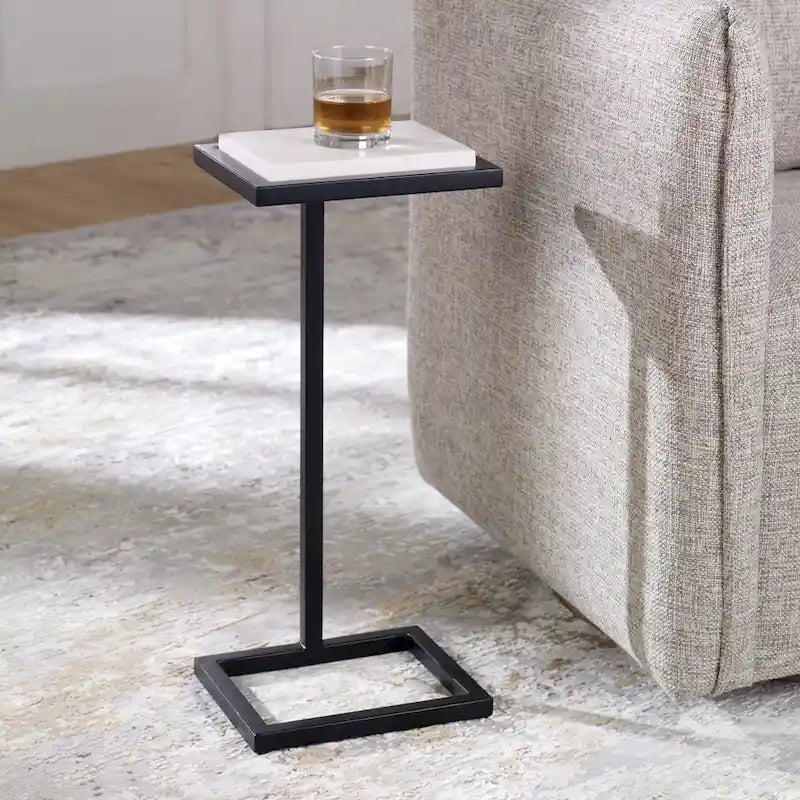 Table d'appoint Martini blanche - 8P x 10L x 23H