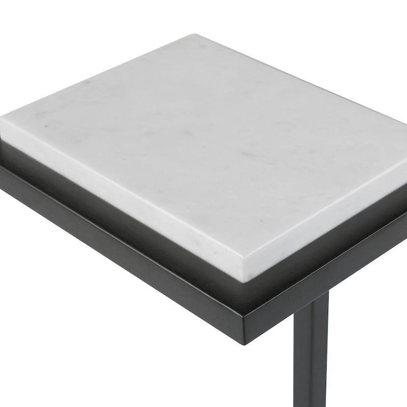 Table d'appoint Martini blanche - 8P x 10L x 23H