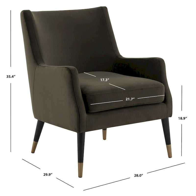 Fauteuil en velours Anjanette SAFAVIEH Couture - 28 L x 29,9 P x 35,4 H - 28Lx30Px35H