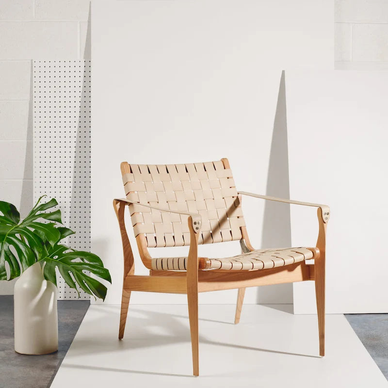 SAFAVIEH Couture Zenica, fauteuil Safari en cuir - 24,5 L x 30 P x 30 H - 25L x 30P x 30H