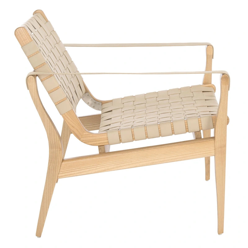 SAFAVIEH Couture Zenica, fauteuil Safari en cuir - 24,5 L x 30 P x 30 H - 25L x 30P x 30H