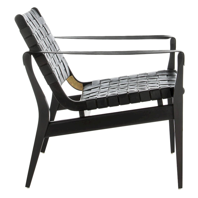 SAFAVIEH Couture Zenica, fauteuil Safari en cuir - 24,5 L x 30 P x 30 H - 25L x 30P x 30H