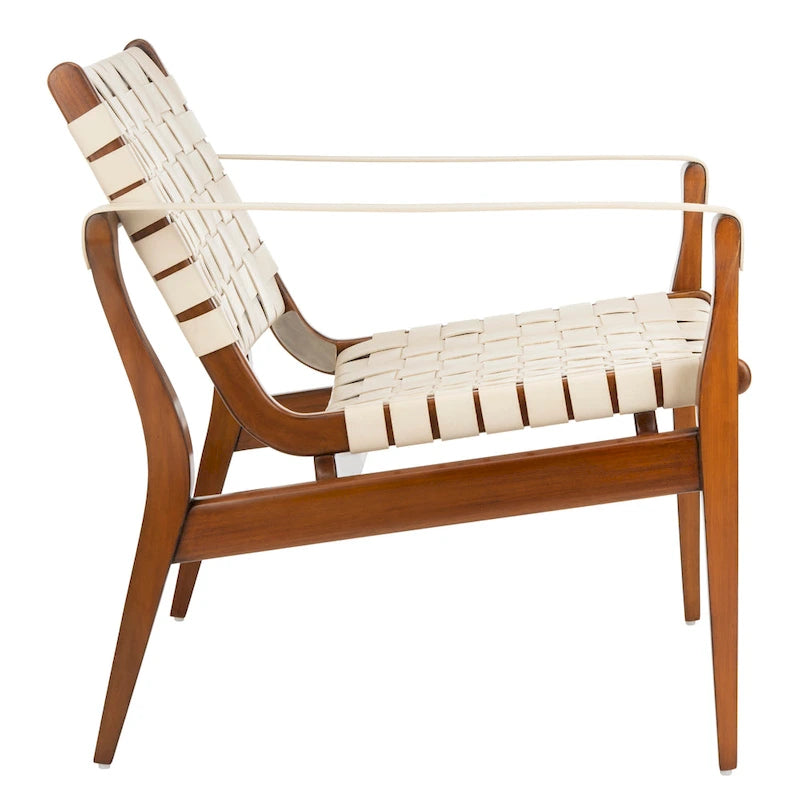 SAFAVIEH Couture Zenica, fauteuil Safari en cuir - 24,5 L x 30 P x 30 H - 25L x 30P x 30H