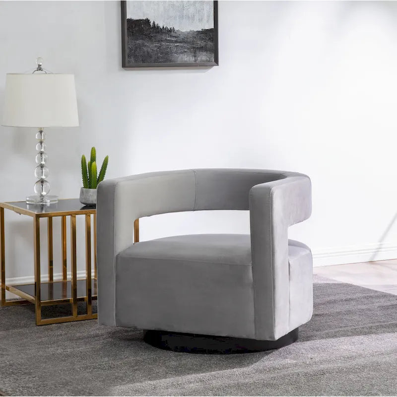 SAFAVIEH Couture Fauteuil pivotant Cela (entièrement assemblé) - 31,1 L x 28,4 P x 26,8 H - 31Lx28Px27H