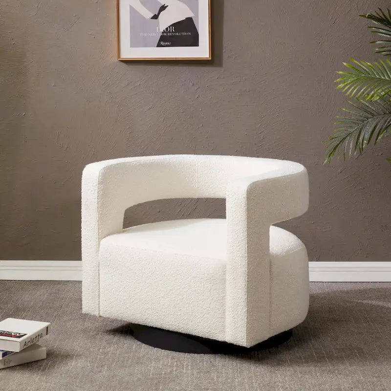 SAFAVIEH Couture Fauteuil pivotant Cela (entièrement assemblé) - 31,1 L x 28,4 P x 26,8 H - 31Lx28Px27H