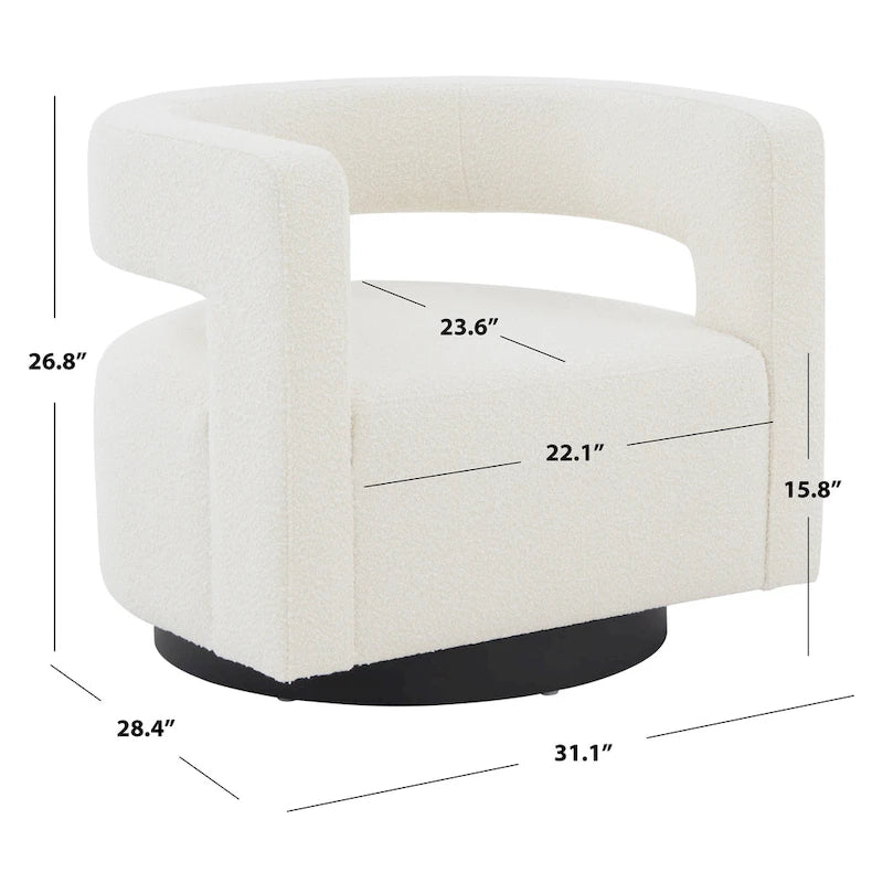 SAFAVIEH Couture Fauteuil pivotant Cela (entièrement assemblé) - 31,1 L x 28,4 P x 26,8 H - 31Lx28Px27H