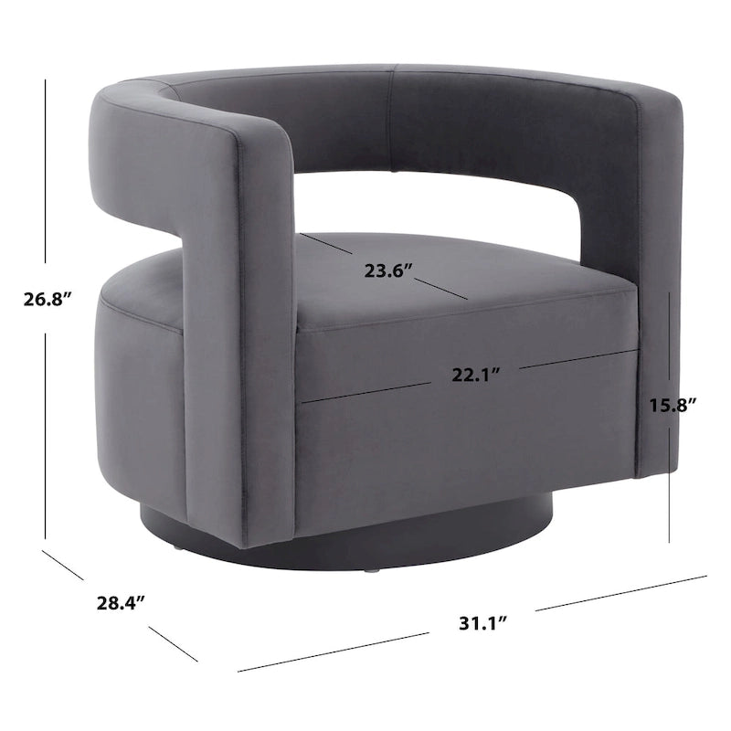 SAFAVIEH Couture Fauteuil pivotant Cela (entièrement assemblé) - 31,1 L x 28,4 P x 26,8 H - 31Lx28Px27H