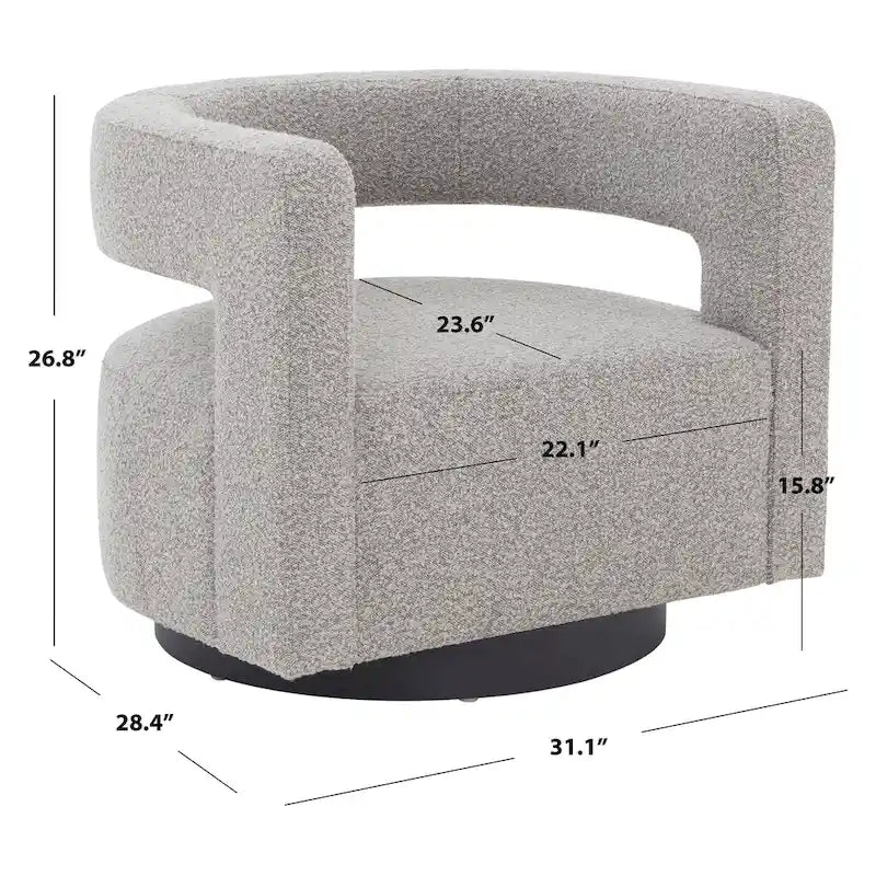SAFAVIEH Couture Fauteuil pivotant Cela (entièrement assemblé) - 31,1 L x 28,4 P x 26,8 H - 31Lx28Px27H