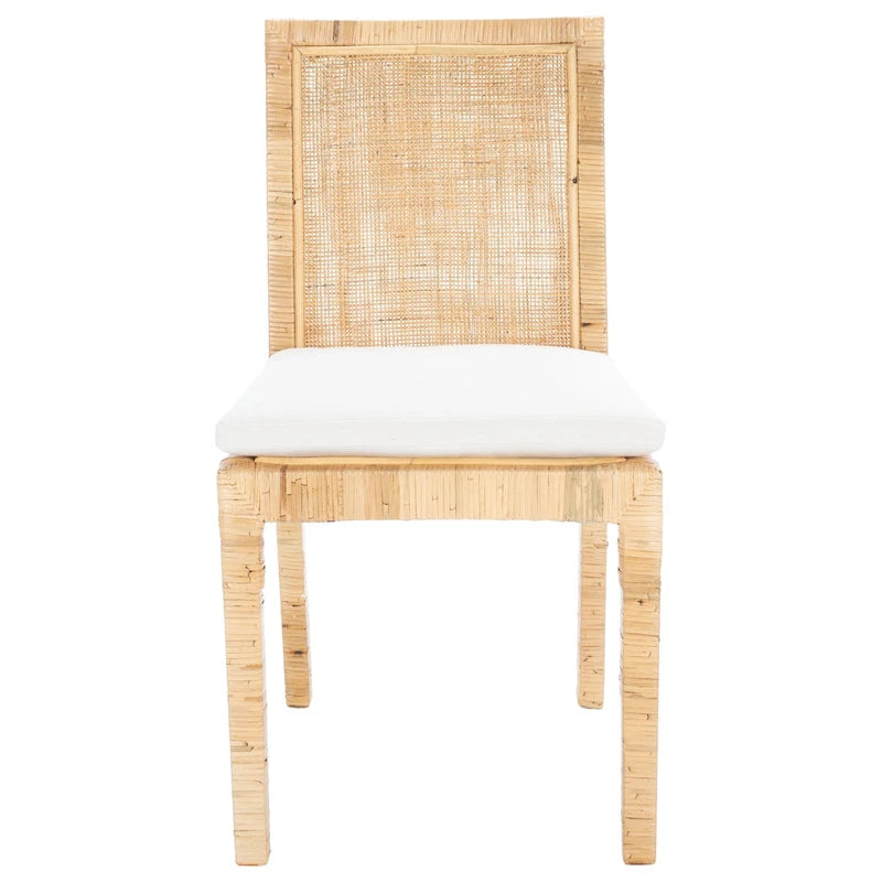 SAFAVIEH Jessye - Chaise de salle à manger en canne avec coussin (ensemble de 2) - 21,7 L x 18,1 P x 38,6 H - 22 L x 18 P x 39 H