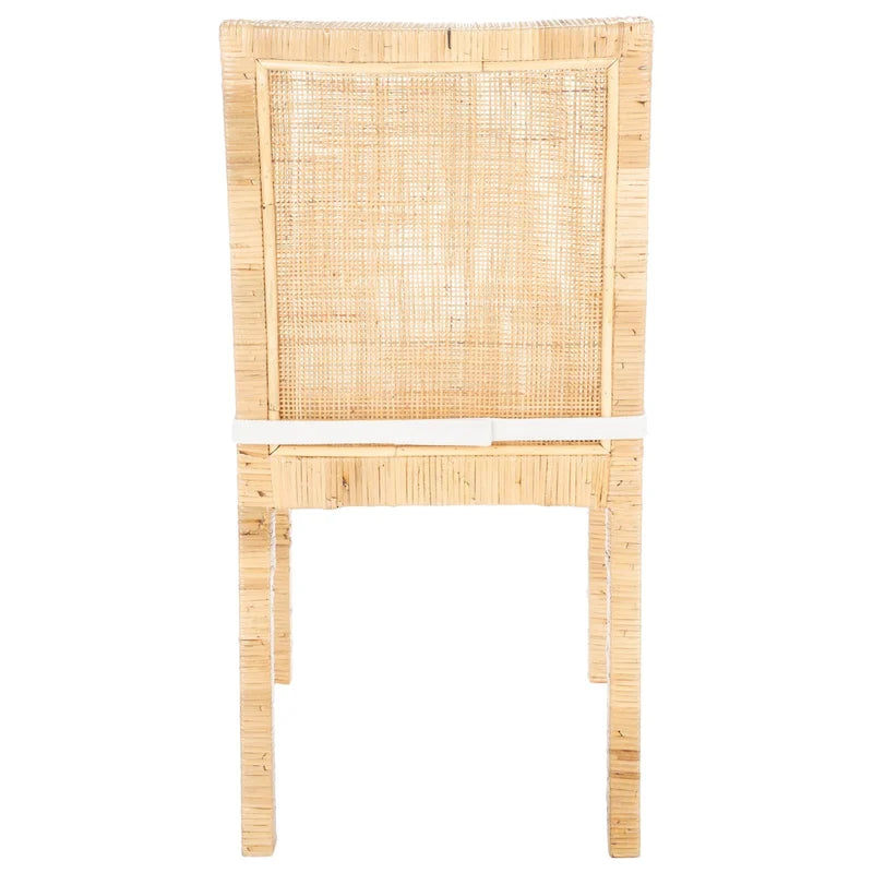 SAFAVIEH Jessye - Chaise de salle à manger en canne avec coussin (ensemble de 2) - 21,7 L x 18,1 P x 38,6 H - 22 L x 18 P x 39 H