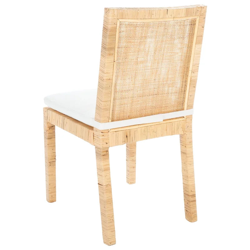 SAFAVIEH Jessye - Chaise de salle à manger en canne avec coussin (ensemble de 2) - 21,7 L x 18,1 P x 38,6 H - 22 L x 18 P x 39 H