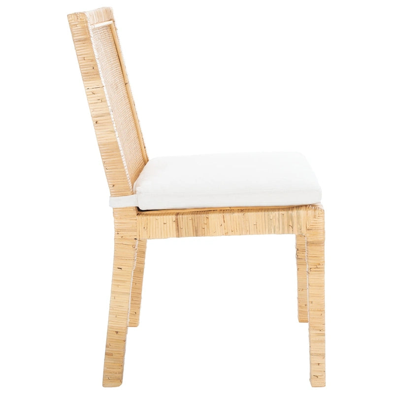SAFAVIEH Jessye - Chaise de salle à manger en canne avec coussin (ensemble de 2) - 21,7 L x 18,1 P x 38,6 H - 22 L x 18 P x 39 H