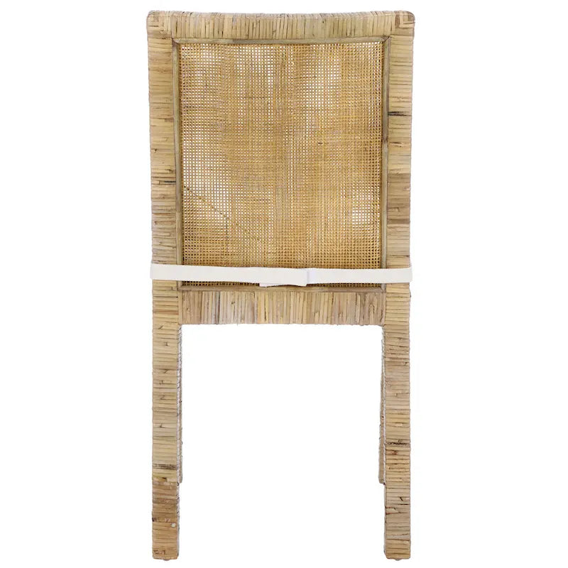 SAFAVIEH Jessye - Chaise de salle à manger en canne avec coussin (ensemble de 2) - 21,7 L x 18,1 P x 38,6 H - 22 L x 18 P x 39 H