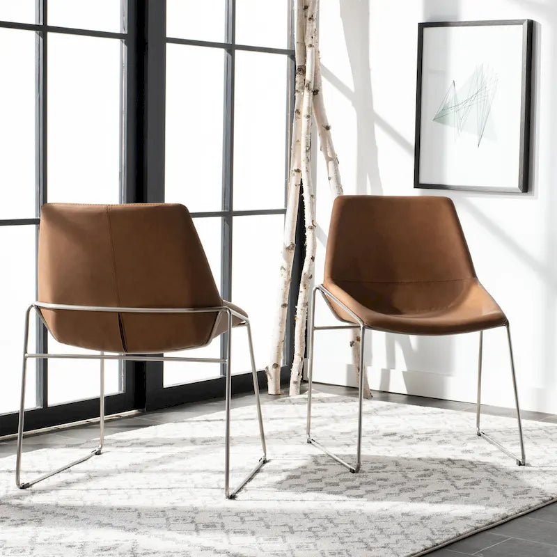 Chaise de salle à manger Oliva Mid Century SAFAVIEH (Lot de 2) - 25 x 24 x 33,3 - 25 x 24 x 33,3 - 25 larg. x 24 prof. x 33 haut.