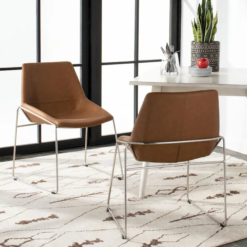 Chaise de salle à manger Oliva Mid Century SAFAVIEH (Lot de 2) - 25 x 24 x 33,3 - 25 x 24 x 33,3 - 25 larg. x 24 prof. x 33 haut.