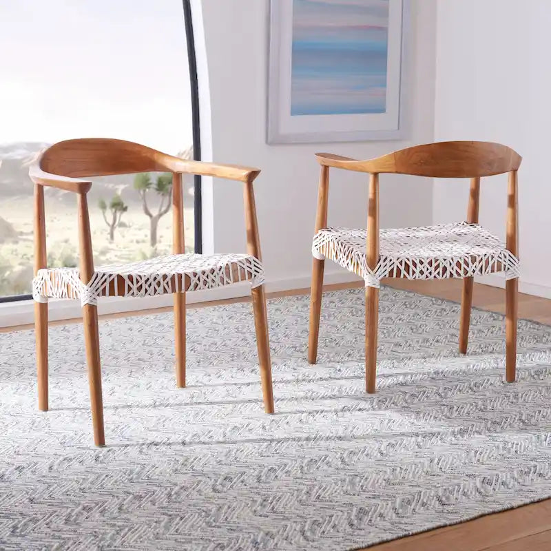 SAFAVIEH Therese Fauteuil d'Appoint en Cuir Tressé - 25 L x 20,9 P x 30,9 H - 25Lx21Px31H