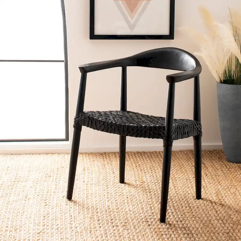 SAFAVIEH Therese Fauteuil d'Appoint en Cuir Tressé - 25 L x 20,9 P x 30,9 H - 25Lx21Px31H