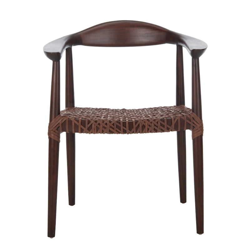 SAFAVIEH Therese Fauteuil d'Appoint en Cuir Tressé - 25 L x 20,9 P x 30,9 H - 25Lx21Px31H