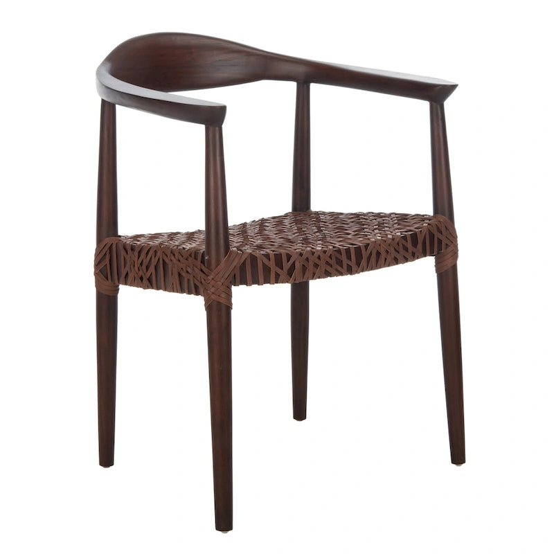 SAFAVIEH Therese Fauteuil d'Appoint en Cuir Tressé - 25 L x 20,9 P x 30,9 H - 25Lx21Px31H