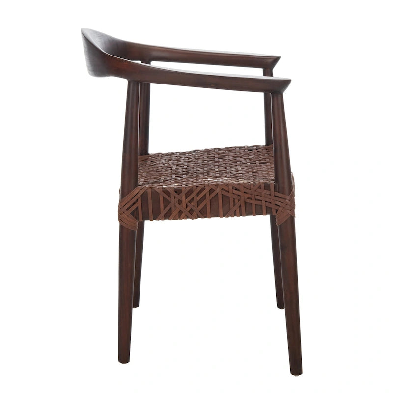 SAFAVIEH Therese Fauteuil d'Appoint en Cuir Tressé - 25 L x 20,9 P x 30,9 H - 25Lx21Px31H