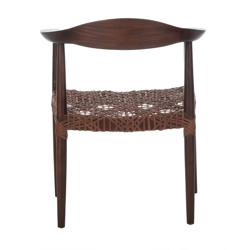 SAFAVIEH Therese Fauteuil d'Appoint en Cuir Tressé - 25 L x 20,9 P x 30,9 H - 25Lx21Px31H