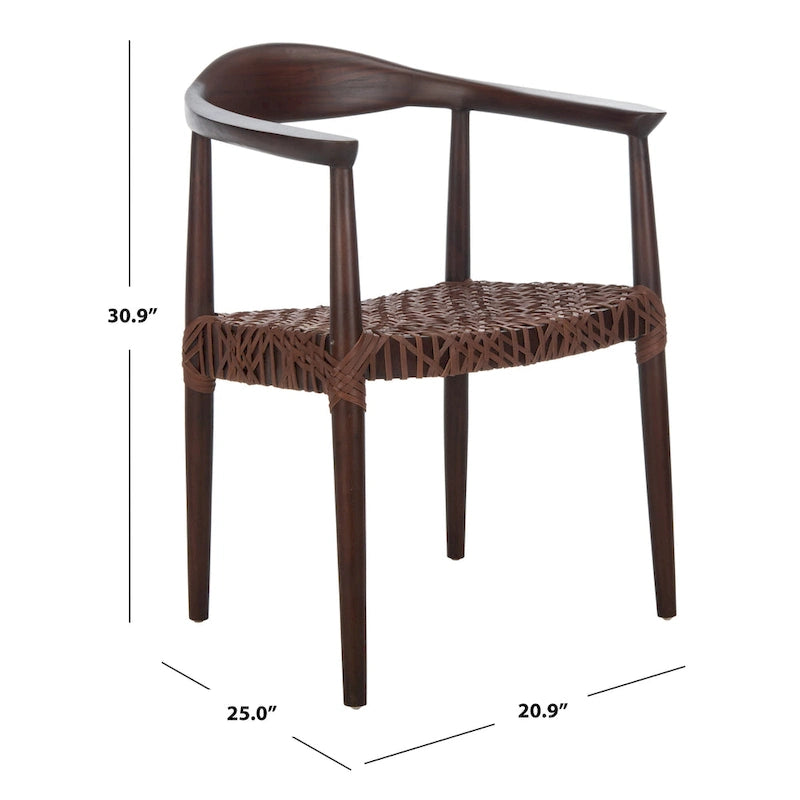 SAFAVIEH Therese Fauteuil d'Appoint en Cuir Tressé - 25 L x 20,9 P x 30,9 H - 25Lx21Px31H