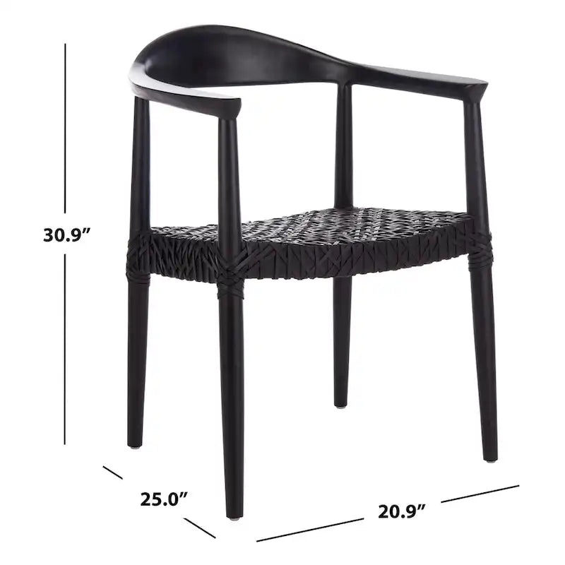 SAFAVIEH Therese Fauteuil d'Appoint en Cuir Tressé - 25 L x 20,9 P x 30,9 H - 25Lx21Px31H