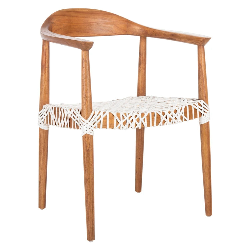 SAFAVIEH Therese Fauteuil d'Appoint en Cuir Tressé - 25 L x 20,9 P x 30,9 H - 25Lx21Px31H
