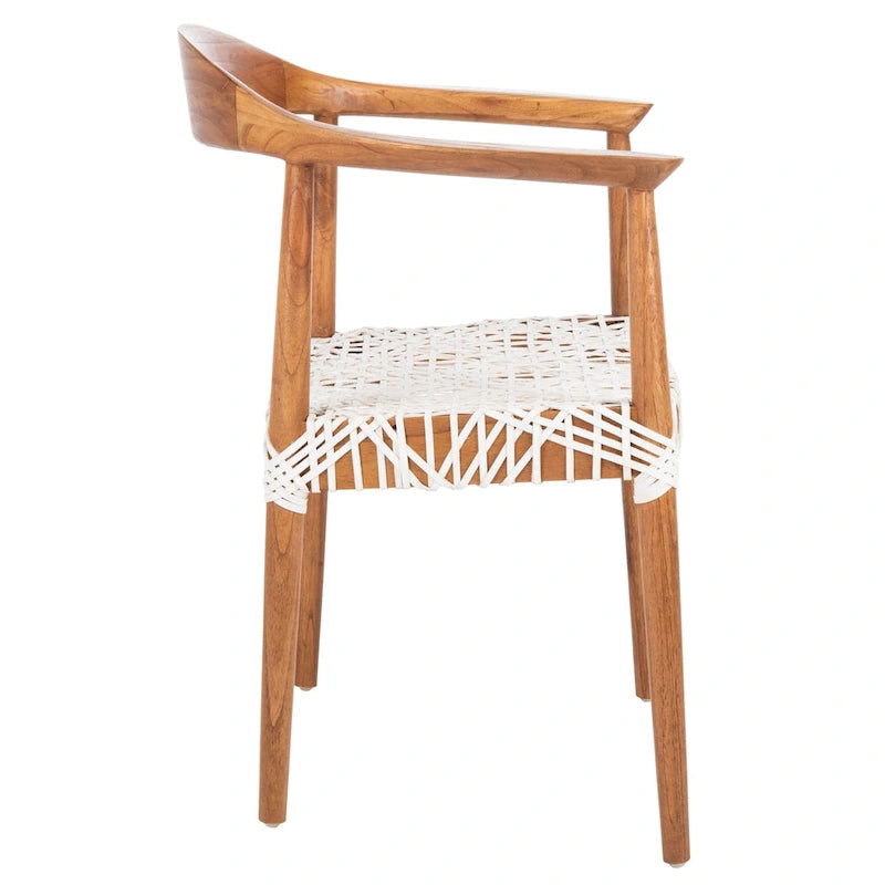 SAFAVIEH Therese Fauteuil d'Appoint en Cuir Tressé - 25 L x 20,9 P x 30,9 H - 25Lx21Px31H