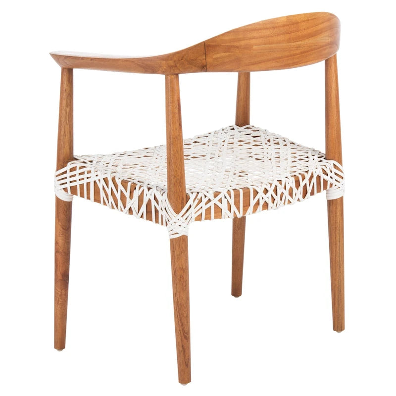 SAFAVIEH Therese Fauteuil d'Appoint en Cuir Tressé - 25 L x 20,9 P x 30,9 H - 25Lx21Px31H
