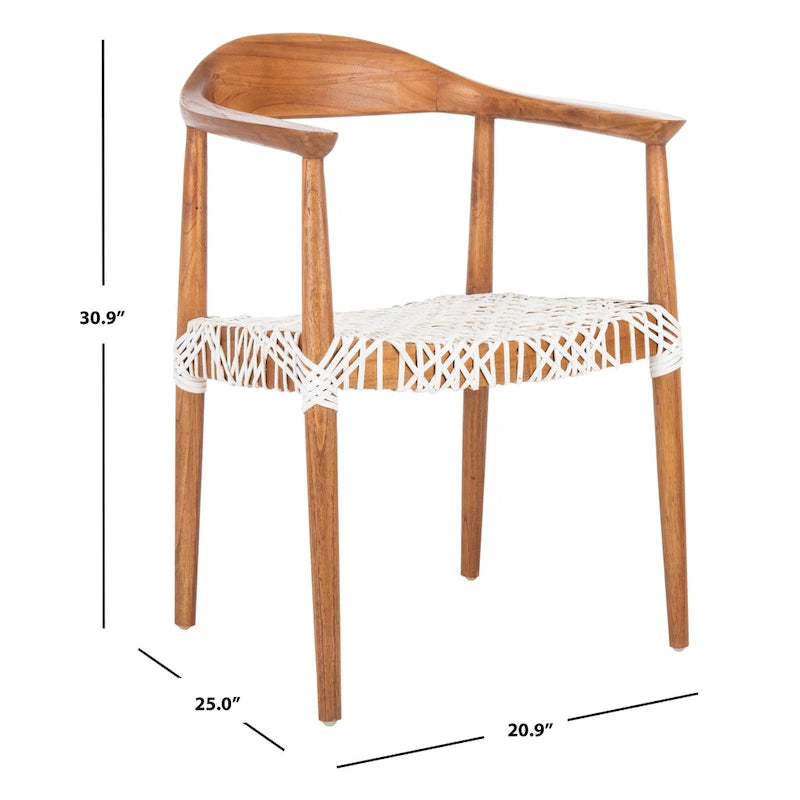 SAFAVIEH Therese Fauteuil d'Appoint en Cuir Tressé - 25 L x 20,9 P x 30,9 H - 25Lx21Px31H